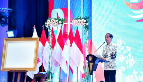 Presiden Jokowi membuka Kongres XXIII PGRI, di Hotel Grand Sahid Jaya, Jakarta, Sabtu (02/03/2024). (Foto: BPMI Setpres)